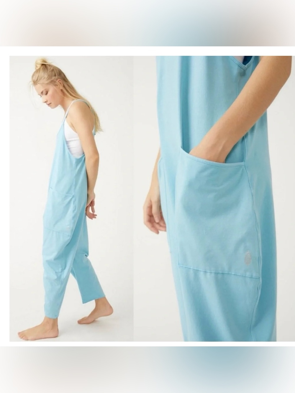 Free People Movement Light Blue Hot Shot Onesie Jumpsuit - Picture 2 of 4